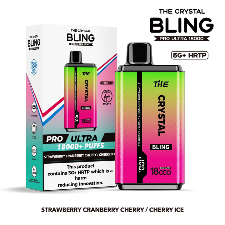 The Crystal Bling Pro Ultra 18000 Disposable Vape Box of 5 - Vapingsupply