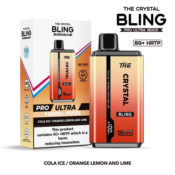 The Crystal Bling Pro Ultra 18000 Disposable Vape Box of 5 - Vapingsupply