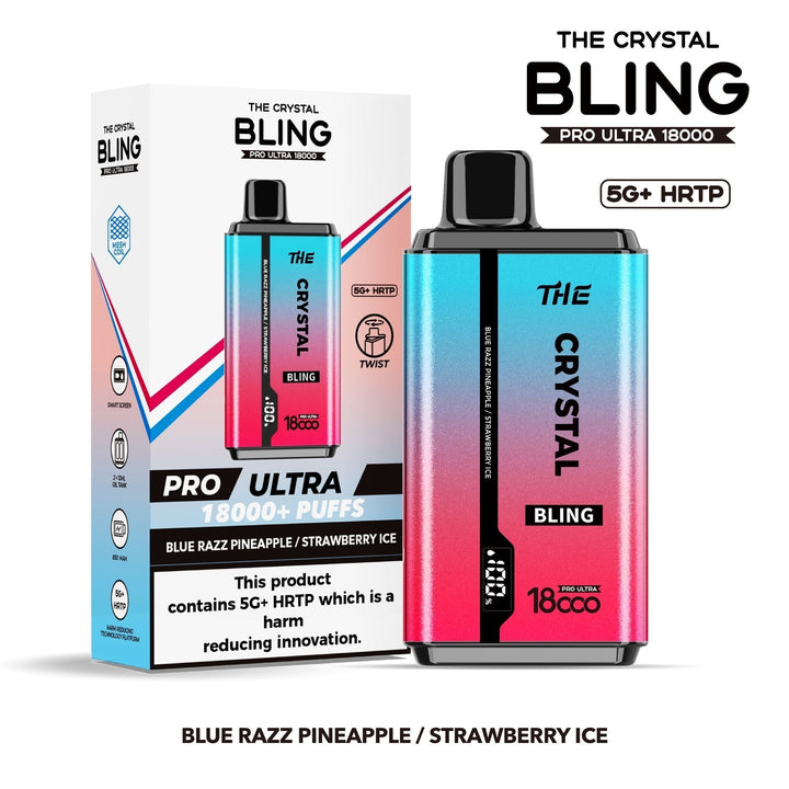 The Crystal Bling Pro Ultra 18000 Disposable Vape Box of 5 - Vapingsupply