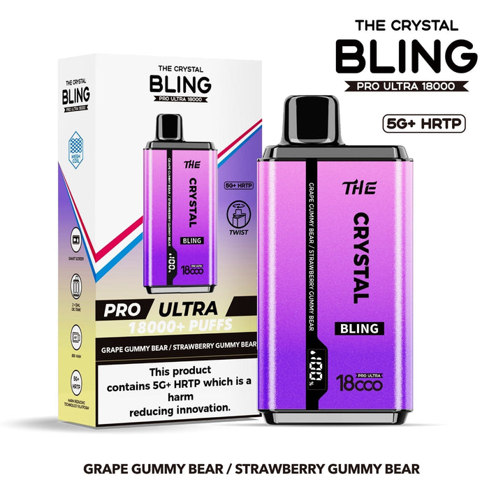 The Crystal Bling Pro Ultra 18000 Disposable Vape Box of 5 - Vapingsupply