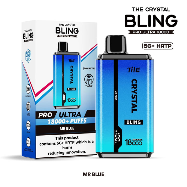 The Crystal Bling Pro Ultra 18000 Disposable Vape Box of 5 - Vapingsupply