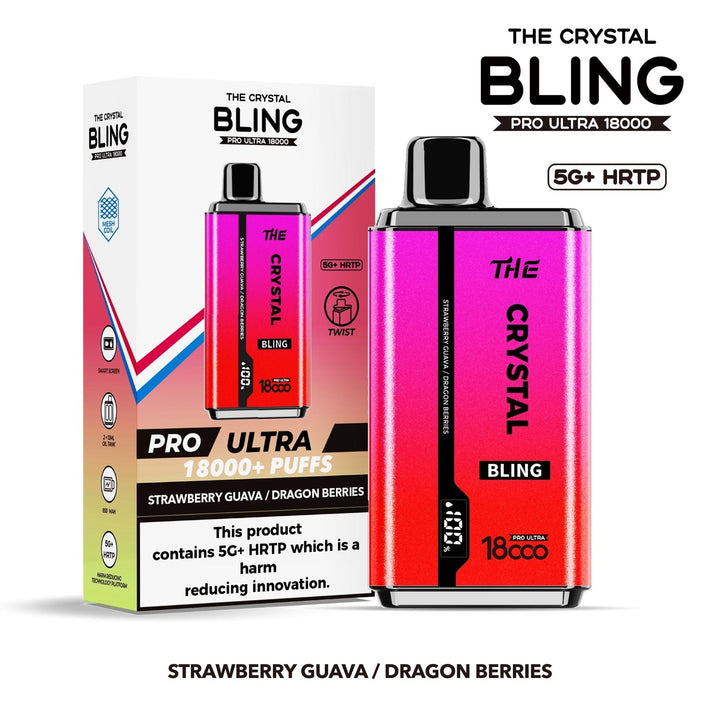 The Crystal Bling Pro Ultra 18000 Disposable Vape Box of 5 - Vapingsupply