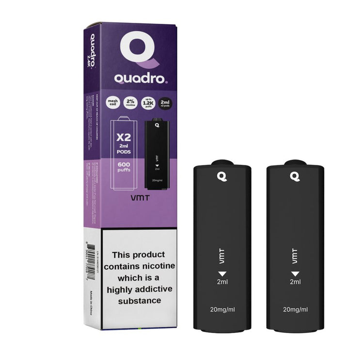 4 in 1 Quadro 2400 Puffs Replacement Pods Box of 10 - Vapingsupply