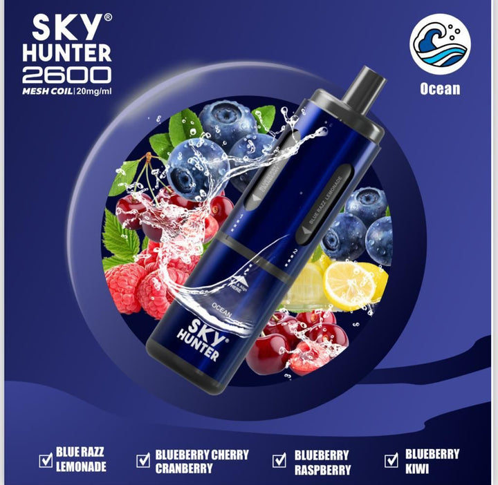 4 in 1 Sky Hunter 2600 Puffs Disposable Vape - Box of 5 - Vapingsupply