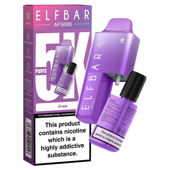 Elfbar AF5000 Puffs Disposable Vape Device - Box of 5 - Vapingsupply