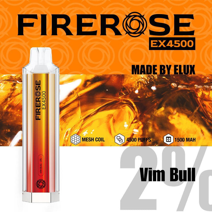 Firerose EX4500 By ELUX | Disposable Vape Pod Box of 10 - Vapingsupply