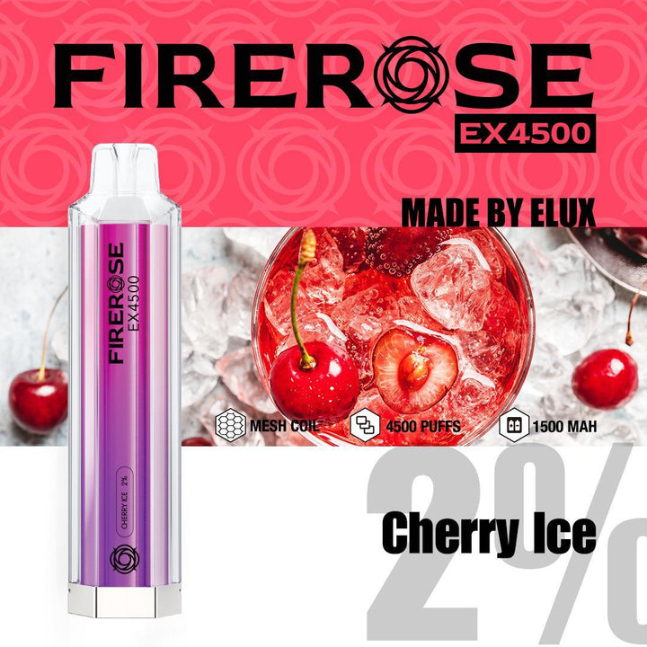 Firerose EX4500 By ELUX | Disposable Vape Pod Box of 10 - Vapingsupply