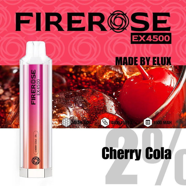 Firerose EX4500 By ELUX | Disposable Vape Pod Box of 10 - Vapingsupply