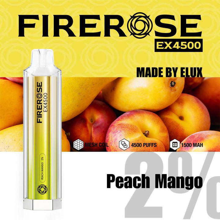 Firerose EX4500 By ELUX | Disposable Vape Pod Box of 10 - Vapingsupply