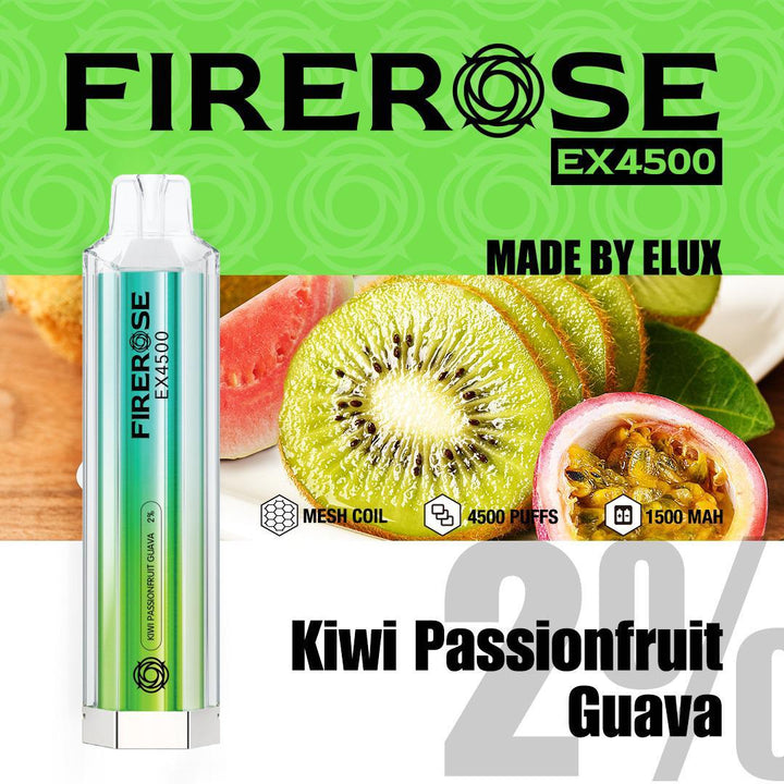 Firerose EX4500 By ELUX | Disposable Vape Pod Box of 10 - Vapingsupply