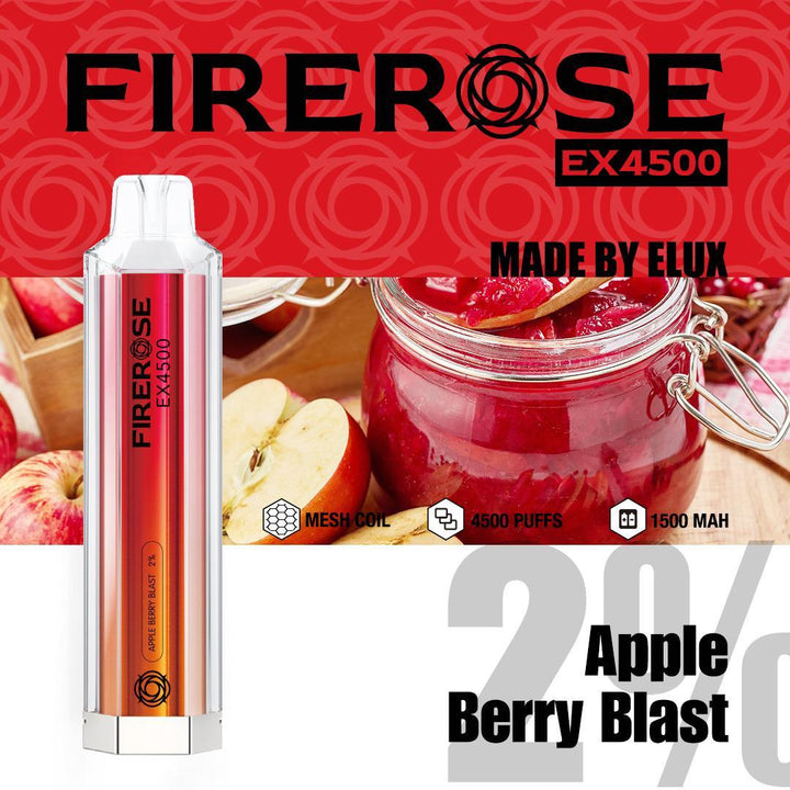 Firerose EX4500 By ELUX | Disposable Vape Pod Box of 10 - Vapingsupply