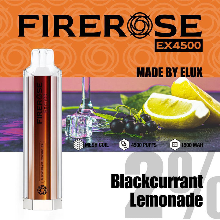 Firerose EX4500 By ELUX | Disposable Vape Pod Box of 10 - Vapingsupply