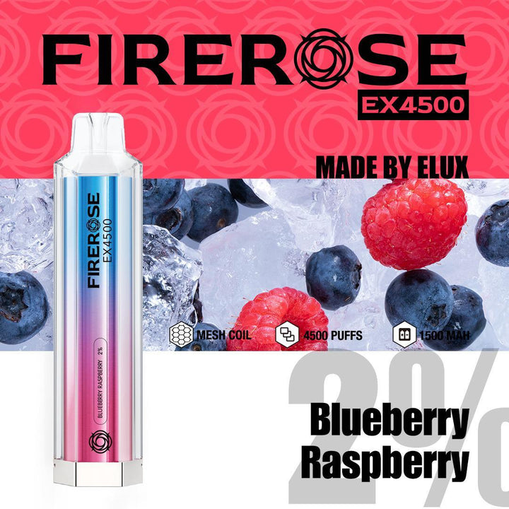 Firerose EX4500 By ELUX | Disposable Vape Pod Box of 10 - Vapingsupply