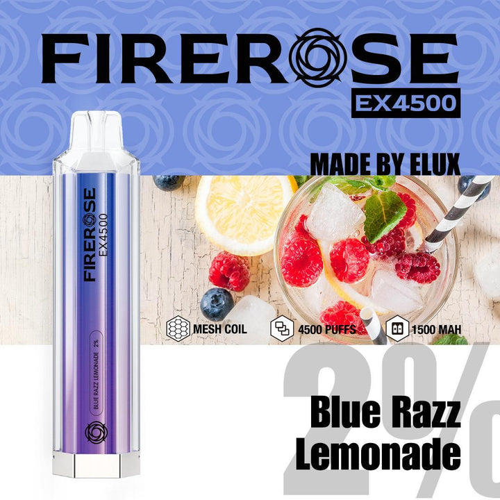 Firerose EX4500 By ELUX | Disposable Vape Pod Box of 10 - Vapingsupply