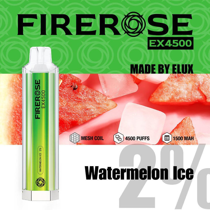 Firerose EX4500 By ELUX | Disposable Vape Pod Box of 10 - Vapingsupply