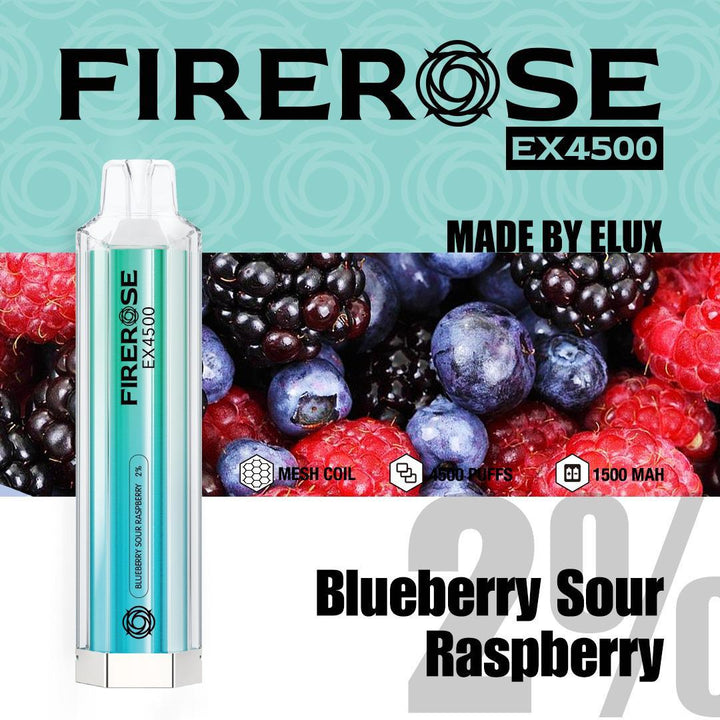 Firerose EX4500 By ELUX | Disposable Vape Pod Box of 10 - Vapingsupply