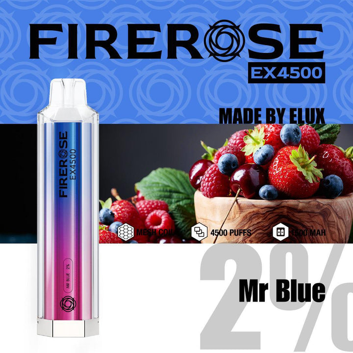 Firerose EX4500 By ELUX | Disposable Vape Pod Box of 10 - Vapingsupply