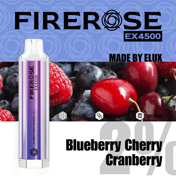 Firerose EX4500 By ELUX | Disposable Vape Pod Box of 10 - Vapingsupply