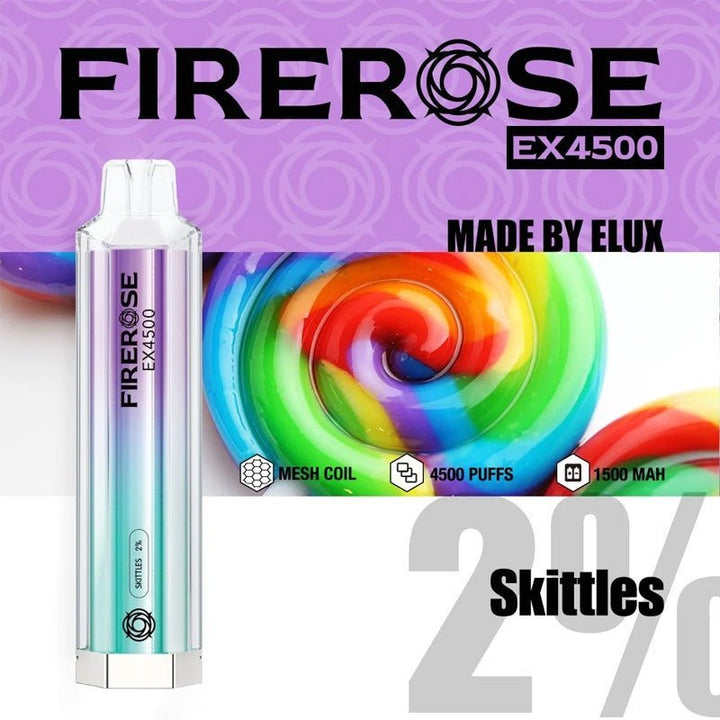 Firerose EX4500 By ELUX | Disposable Vape Pod Box of 10 - Vapingsupply