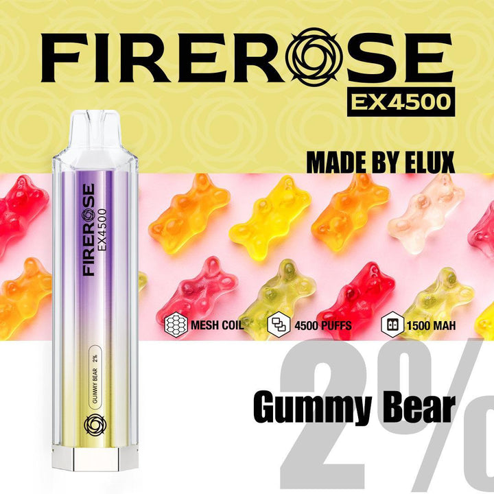 Firerose EX4500 By ELUX | Disposable Vape Pod Box of 10 - Vapingsupply