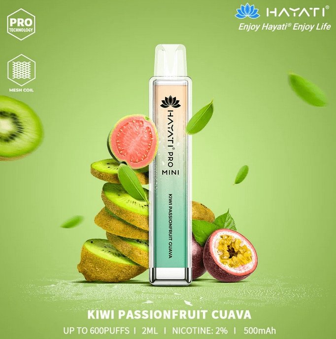 Hayati Crystal Mini Pro 600 Disposable Vape Puff Bar Pod Box of 10 - Vapingsupply