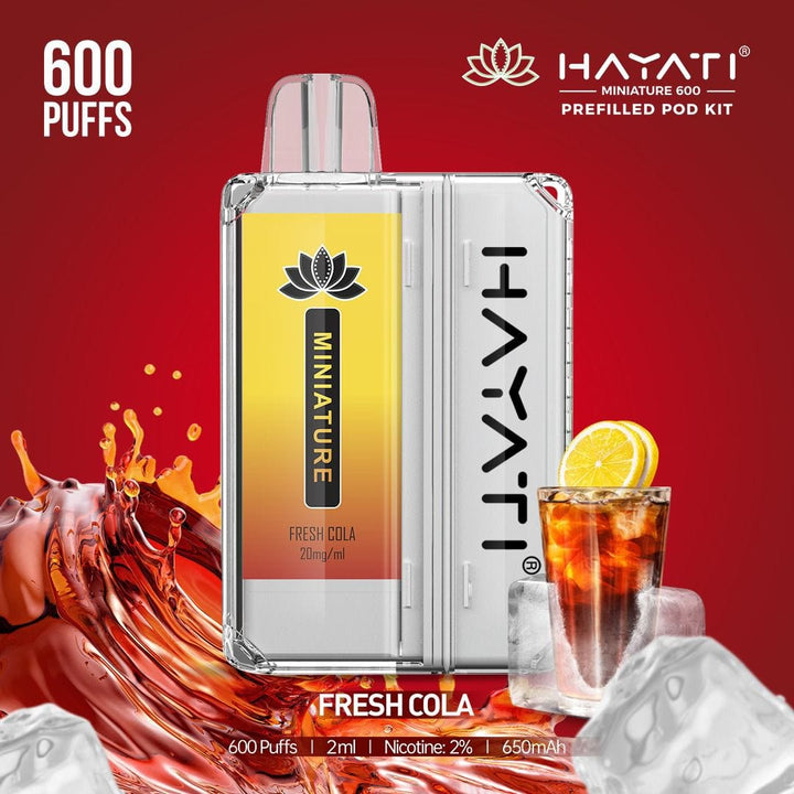 Hayati DISPOSABLE PODS Fresh Cola Hayati Miniature 600 Prefilled Pod Kit - Box of 10