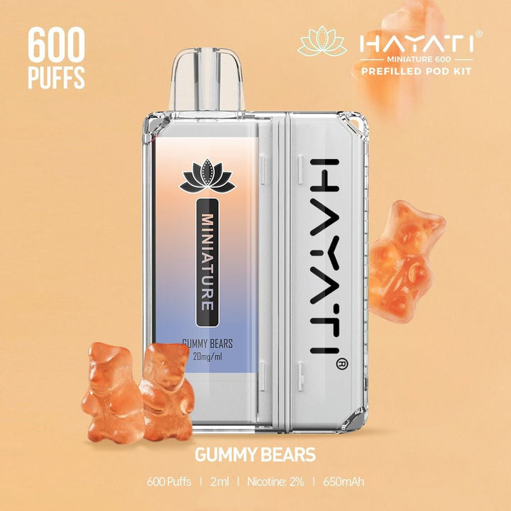 Hayati DISPOSABLE PODS Gummy Bears Hayati Miniature 600 Prefilled Pod Kit - Box of 10