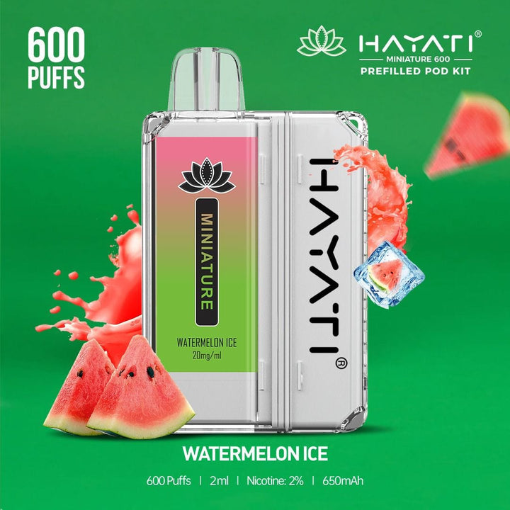 Hayati DISPOSABLE PODS Watermelon Ice Hayati Miniature 600 Prefilled Pod Kit - Box of 10