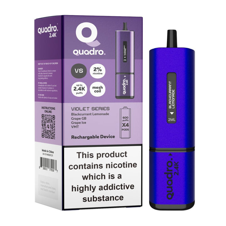 Quadro 2400 Puffs 4 in 1 Disposable Vape Pod Box of 5 - Vapingsupply