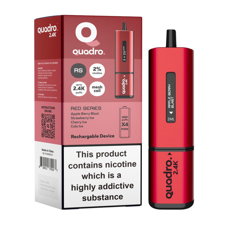 Quadro 2400 Puffs 4 in 1 Disposable Vape Pod Box of 5 - Vapingsupply