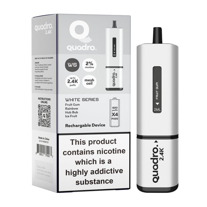 Quadro 2400 Puffs 4 in 1 Disposable Vape Pod Box of 5 - Vapingsupply