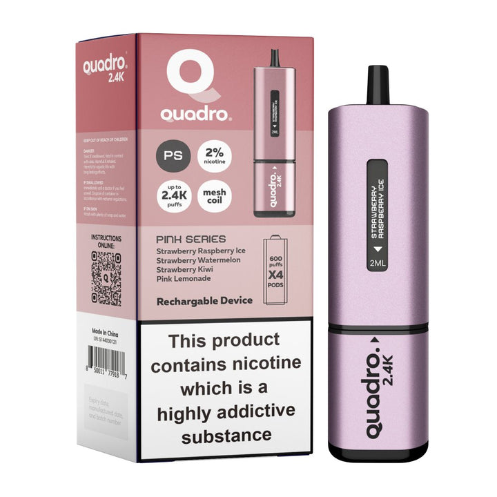 Quadro 2400 Puffs 4 in 1 Disposable Vape Pod Box of 5 - Vapingsupply