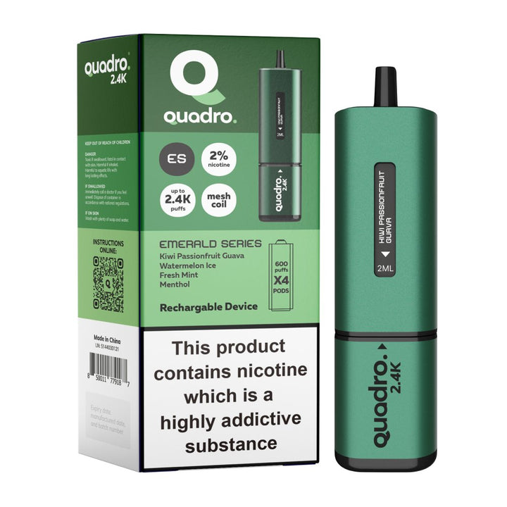 Quadro 2400 Puffs 4 in 1 Disposable Vape Pod Box of 5 - Vapingsupply