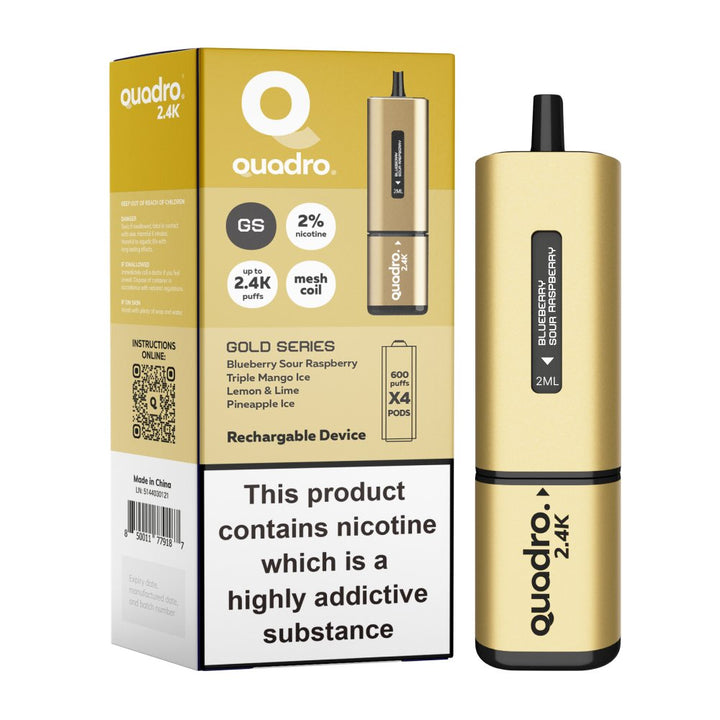 Quadro 2400 Puffs 4 in 1 Disposable Vape Pod Box of 5 - Vapingsupply